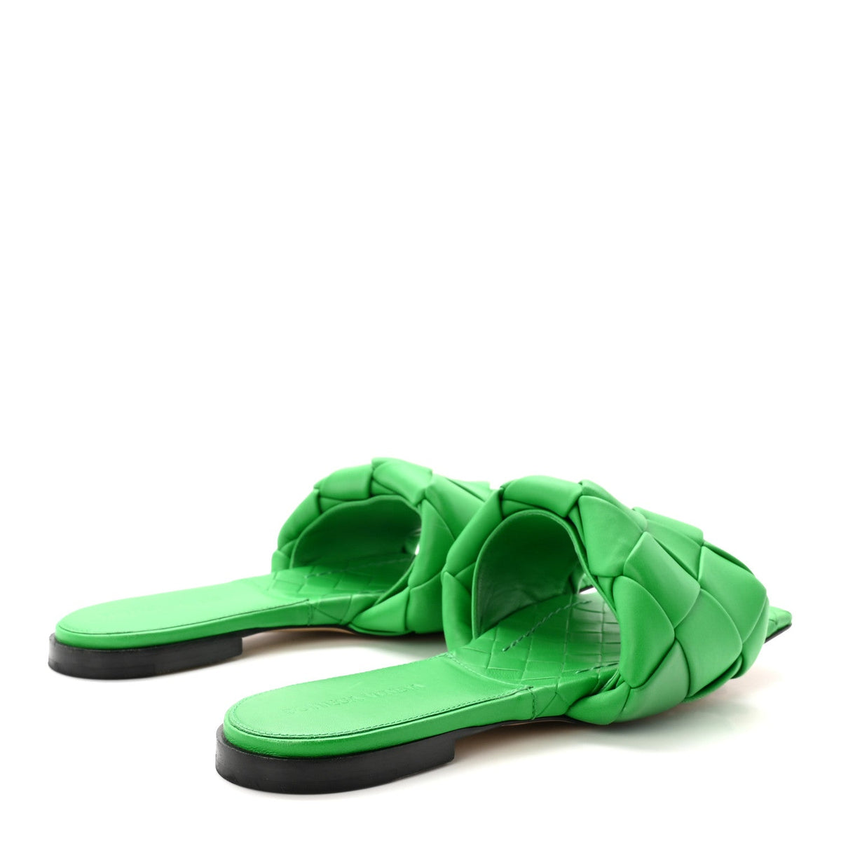 Nappa Maxi Intrecciato Lido Flat Sandals 40.5 Grass