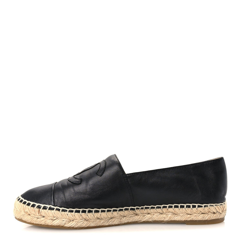 Lambskin CC Espadrilles 39 Black