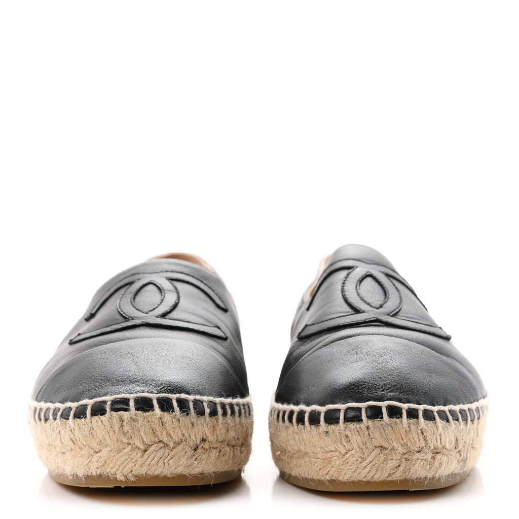 Lambskin CC Espadrilles 38 Black