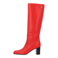 Calfskin High Boots 38 Red