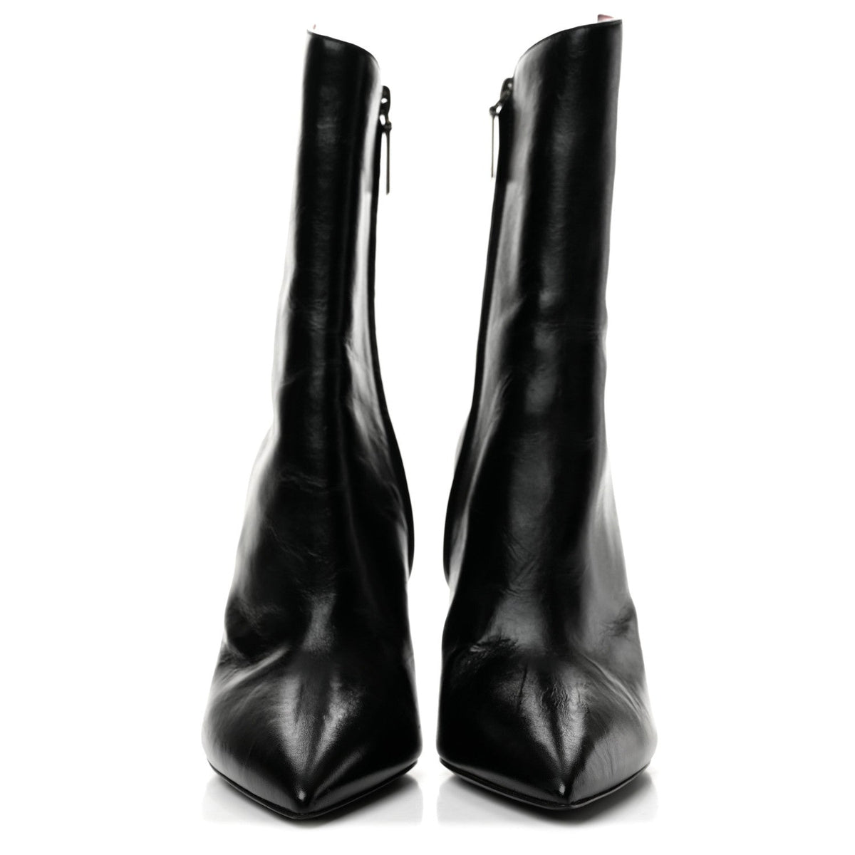 Nappa Silk Freja 105 Zip Booties 35 Black Metal Cherry