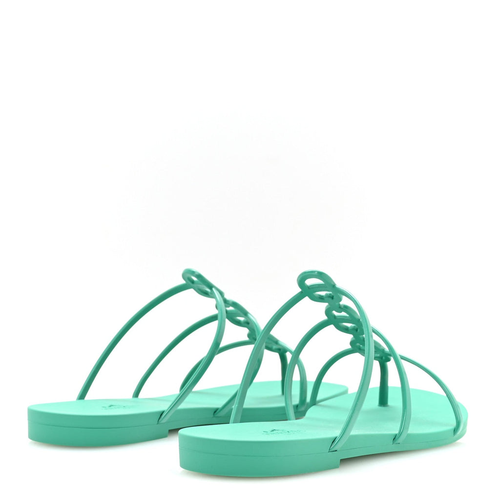 Rubber Womens Mykonos Sandals 36 Vert Tourmaline