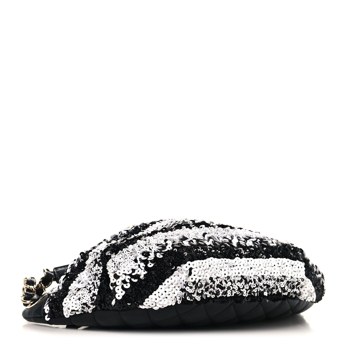 Sequin Coco Cuba Waist Bag Fanny Pack Black White