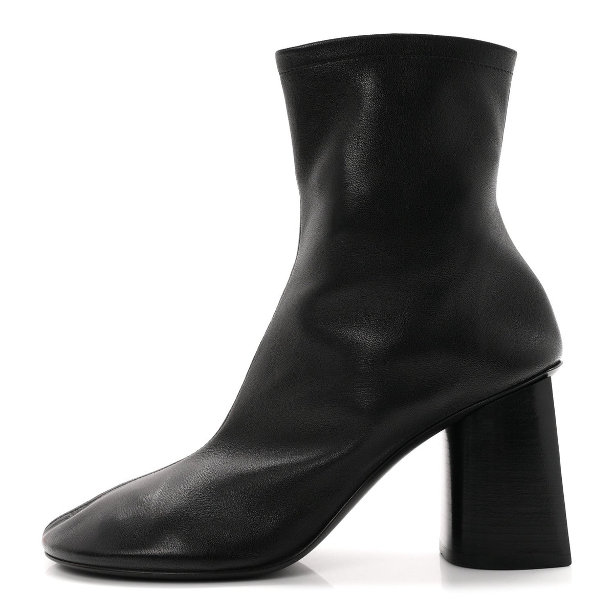 Shiny Soft Sheepskin Glove 80mm Ankle Boots 37.5 Black