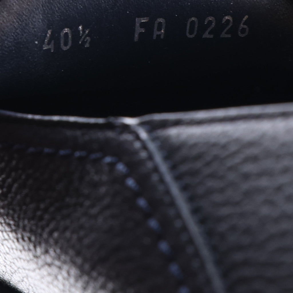 Grained Calfskin Ivy Loafers 40.5 Navy Blue
