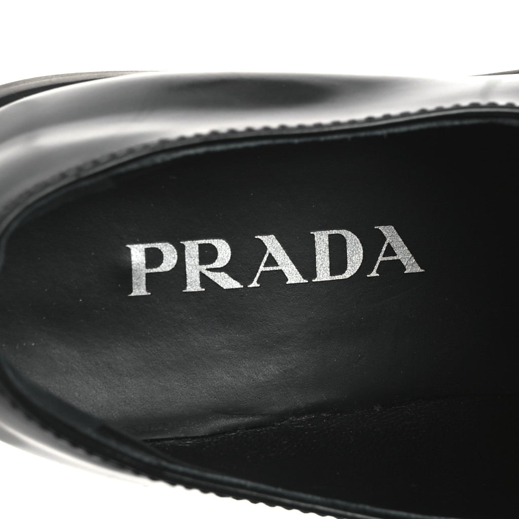 Spazzolato Metal Triangle Logo 20mm Loafers 40 Black