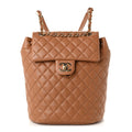 Lambskin Quilted Small Urban Spirit Backpack Brown