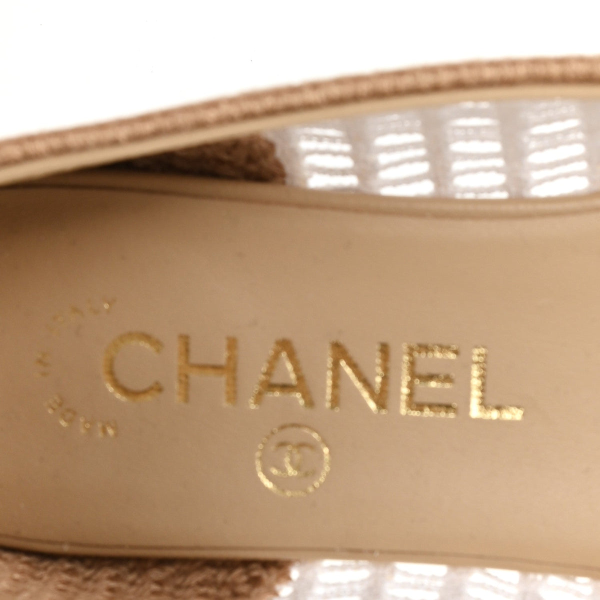 Raffia CC Cap Toe Ballerina Flats 36.5 White Beige