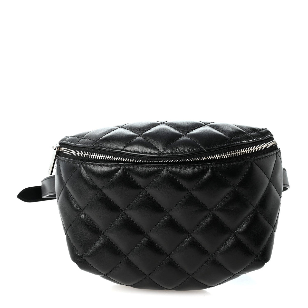 Calfskin Quilted Waist Belt Bag Black