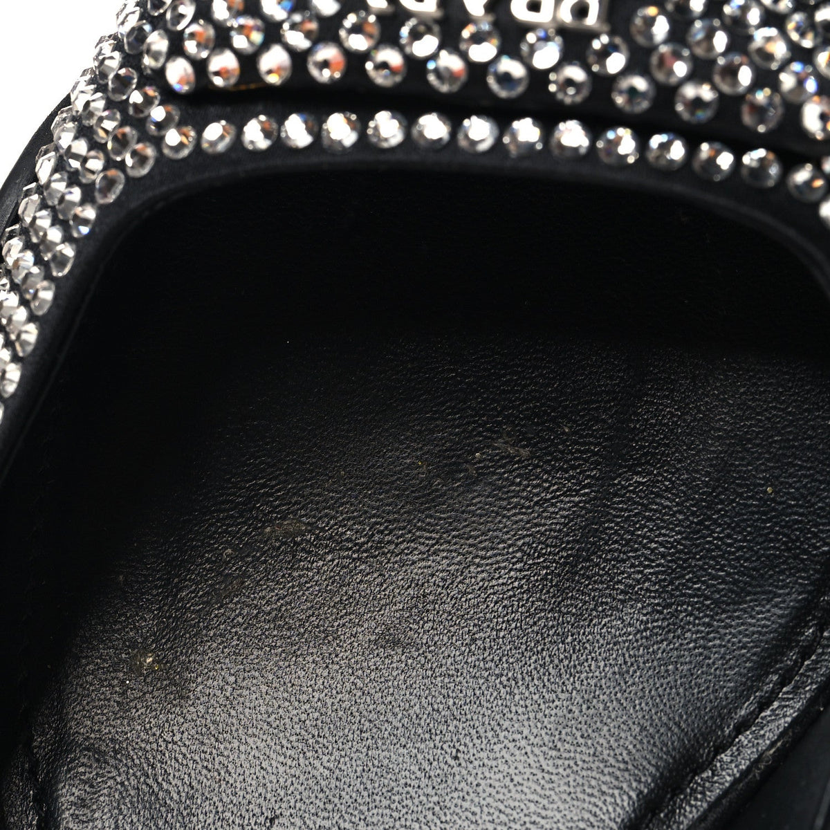 Satin Crystal Logo 45mm Slingback Pumps 38.5 Cristal