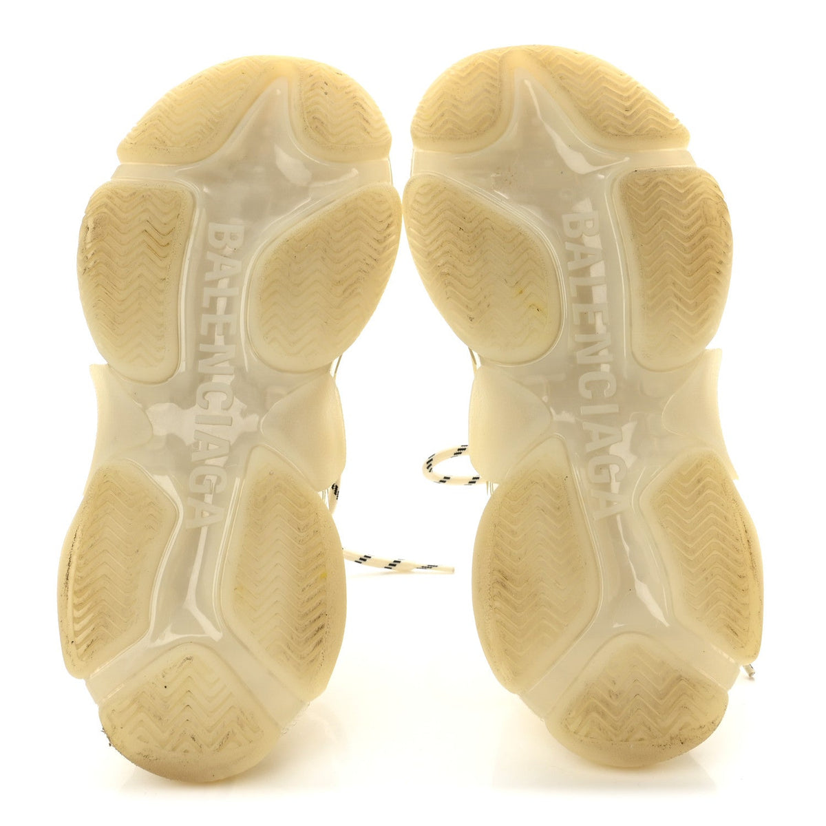 Fabric Mesh Clear Sole Womens Triple S Sneakers 37 White