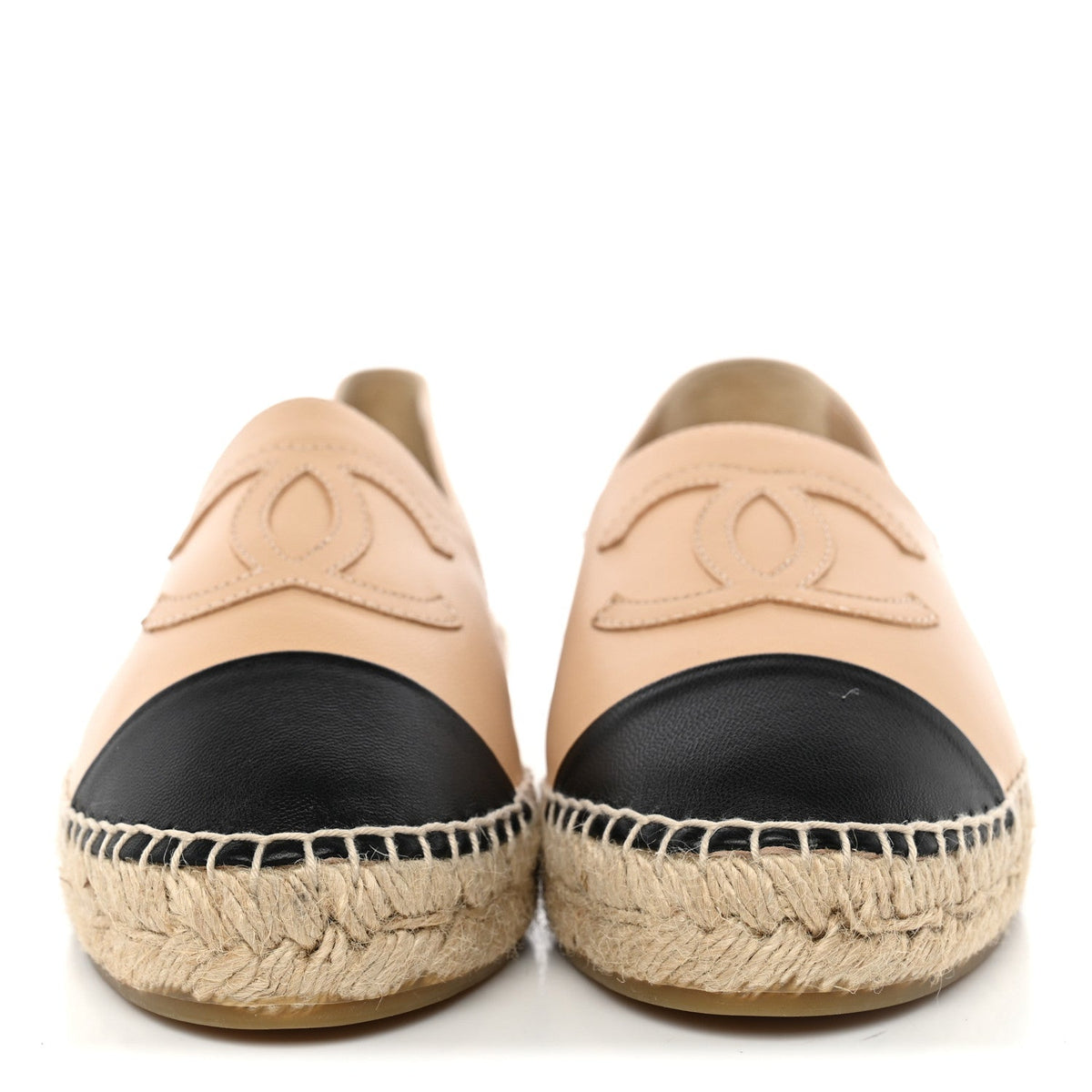 Lambskin CC Espadrilles 37 Beige Black