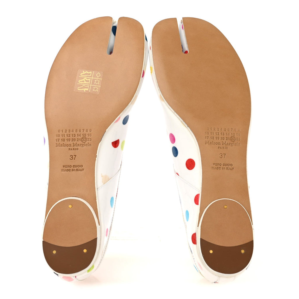 Coated Canvas Confetti Printed Tabi New Ballerina Flats 37 White Multicolor