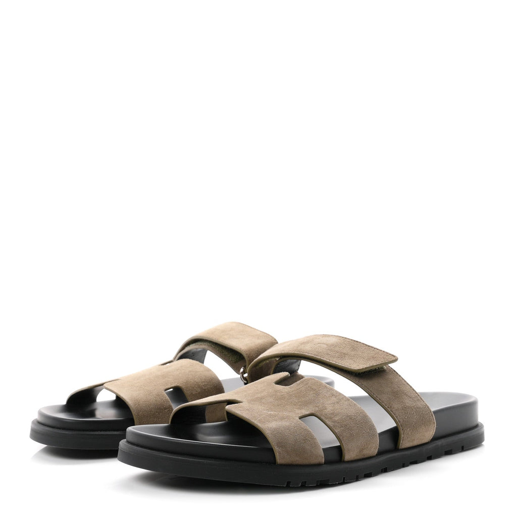 Suede Goatskin Mens Chypre Sandals 43.5 Vert Toundra