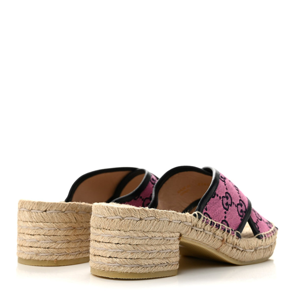 Monogram Multicolor Criss Cross Espadrille Sandals 35.5 Pink Blue