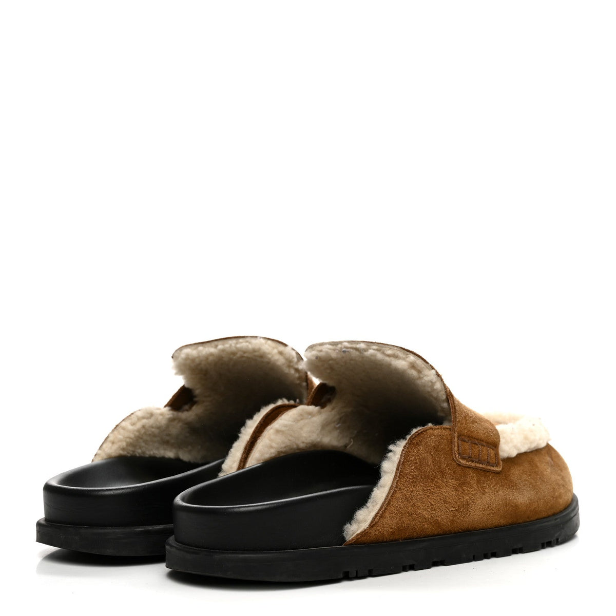 Suede Goatskin Shearling Go Mules 40 Brun Frume Ecru
