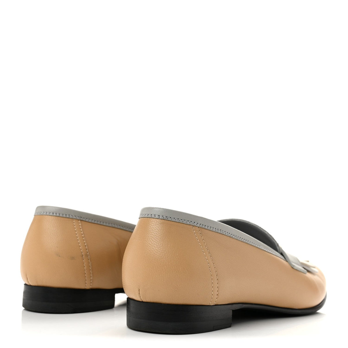 Goatskin Womens Royal Loafers 38 Beige Albinos