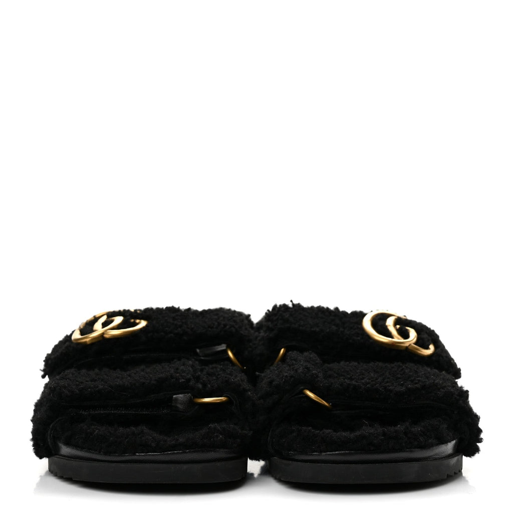Shearling Double G Womens Dad Sandals 36.5 Black