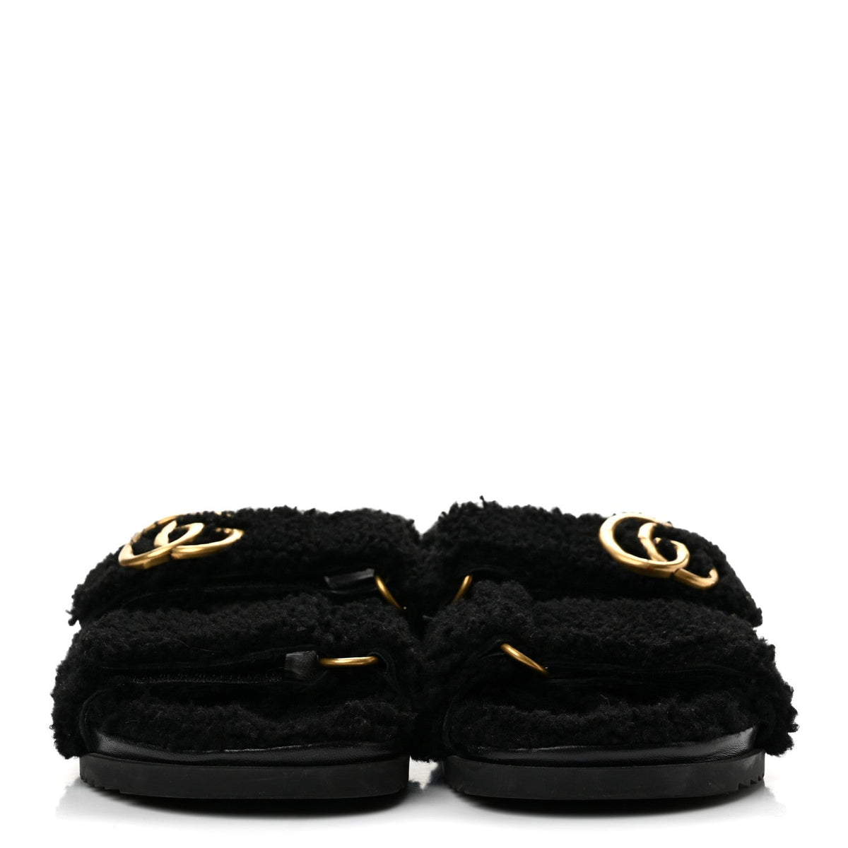 Shearling Double G Womens Dad Sandals 36.5 Black