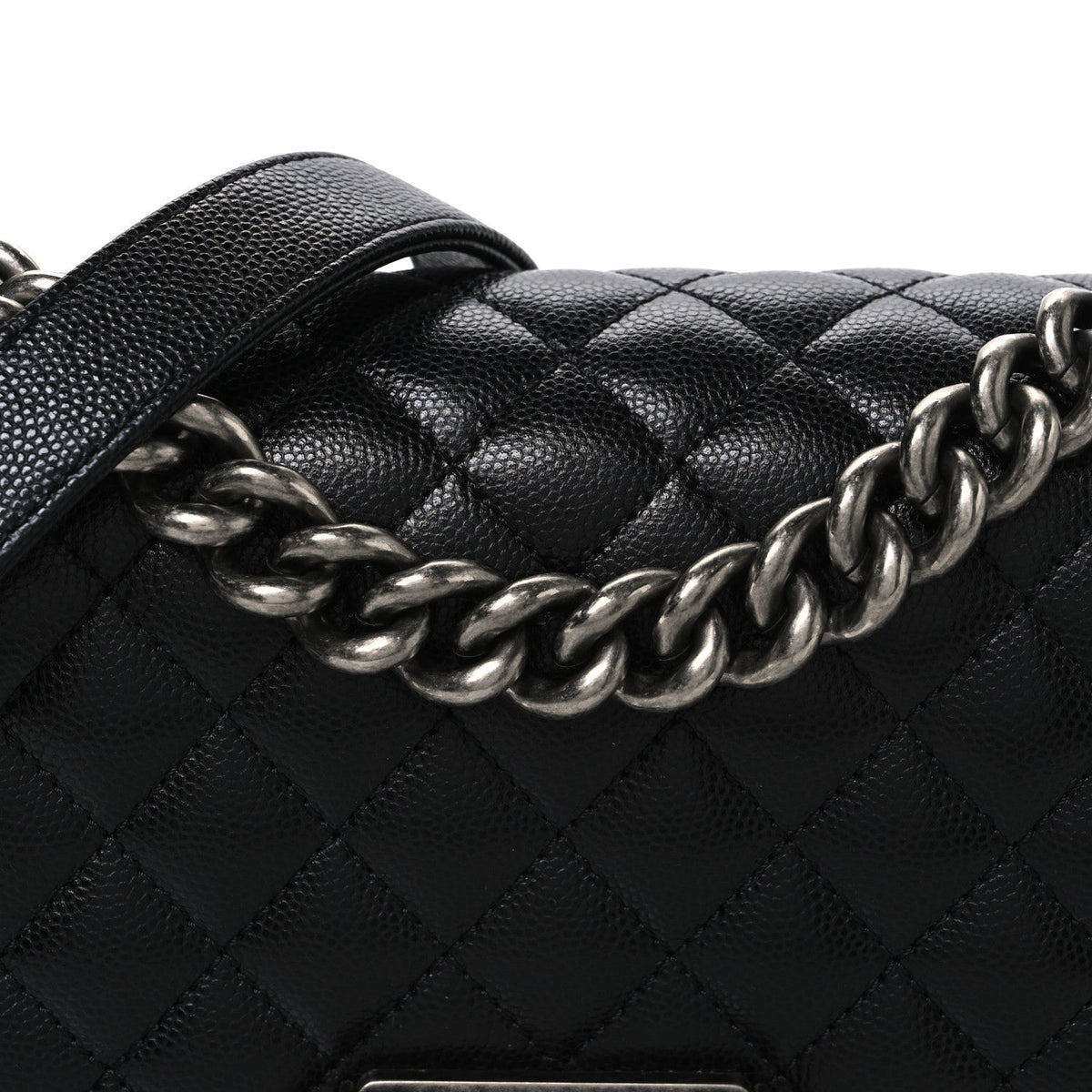 Caviar Quilted Small Boy Flap Black
