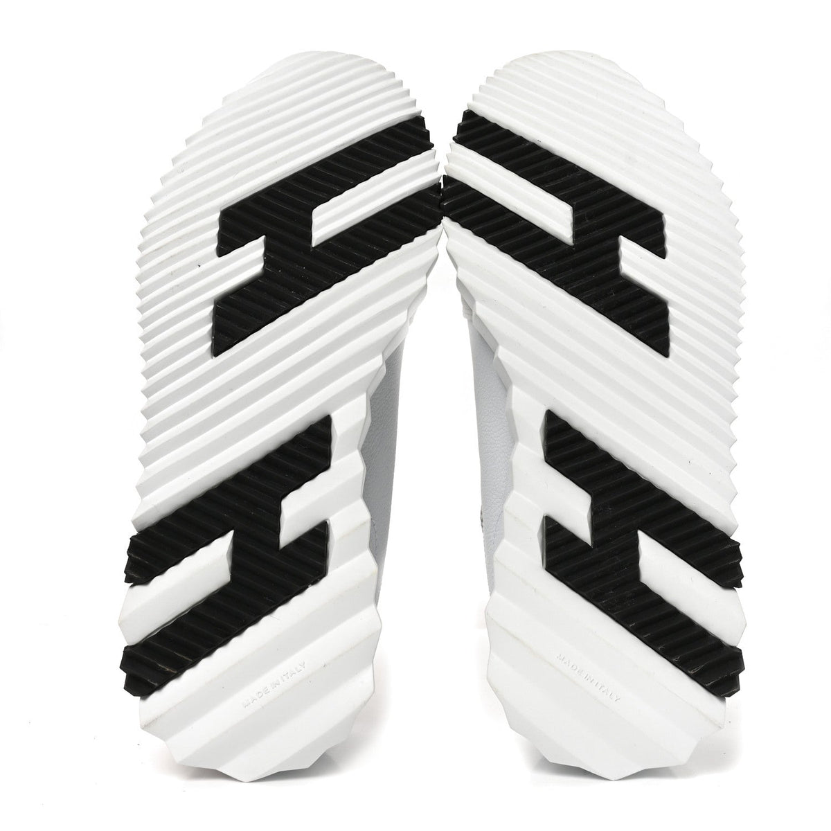 Calfskin Suede Goatskin Bouncing Sneakers 37.5 White Black