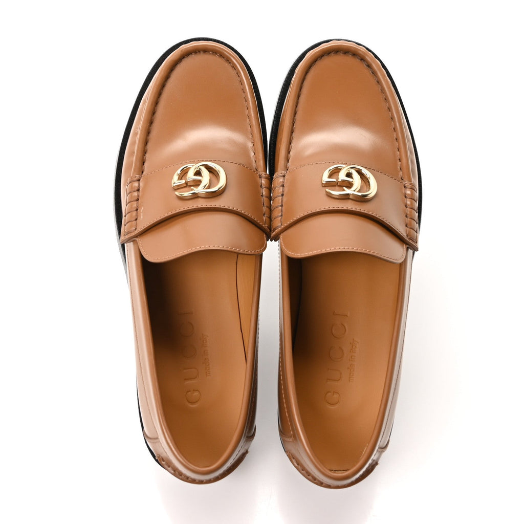 Millennial Ribot Womens GG Marmont Loafers 36 Luminous Wood 39.5 Luminous Wood