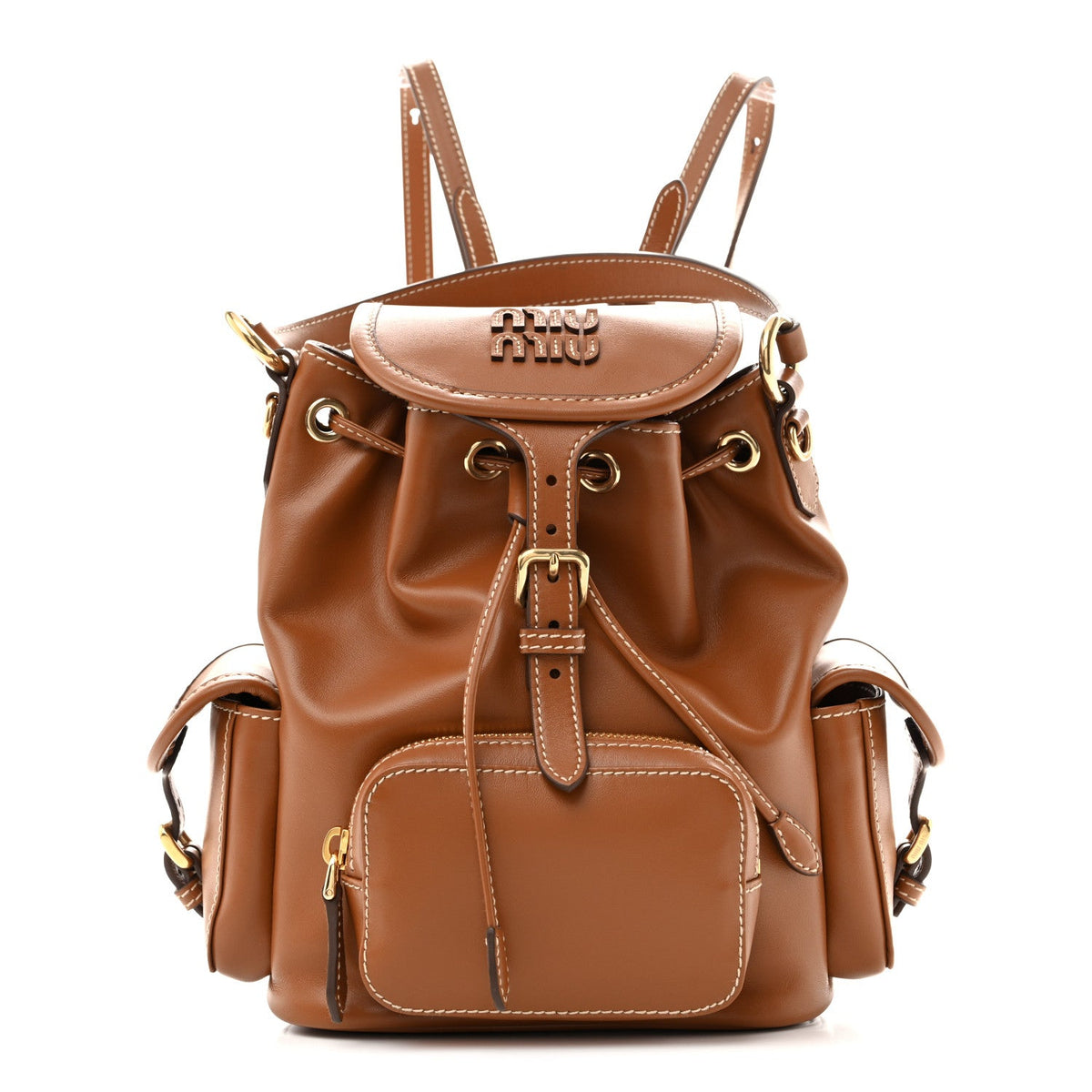 Soft Calfskin Medium Backpack Cognac