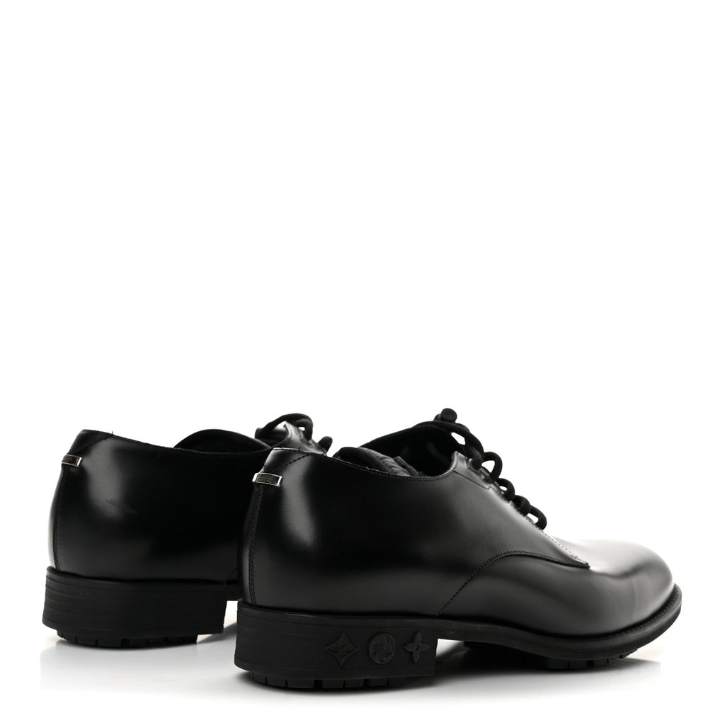 Calfskin Mens Formal Derby Shoes 6 Black