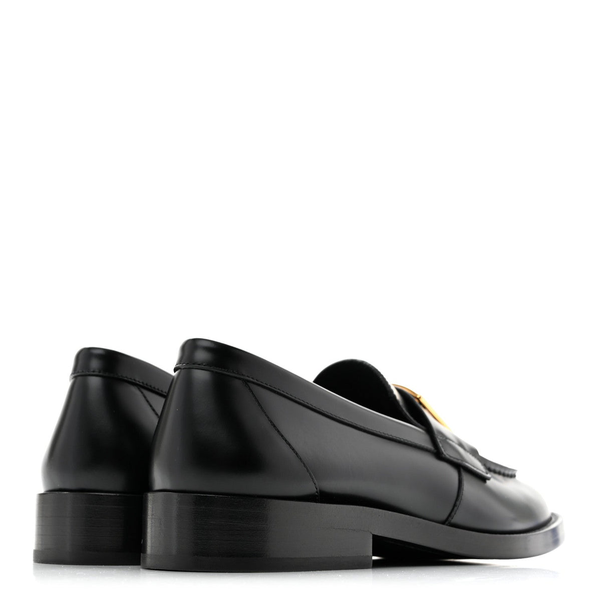 Shiny Calfskin CC Loafers Black White 37 Black White