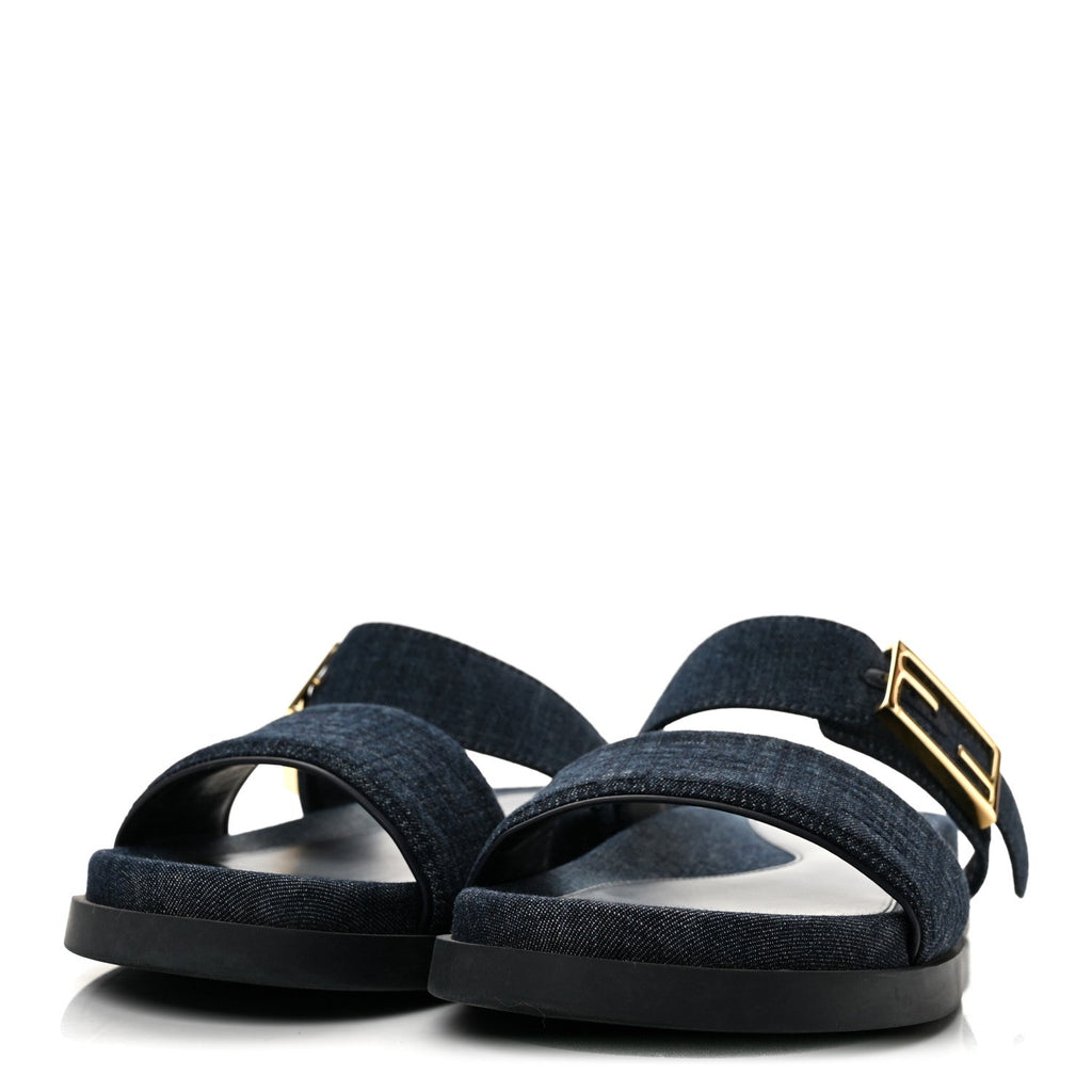 Denim FF Fendi Feel Sandals 38 Blue