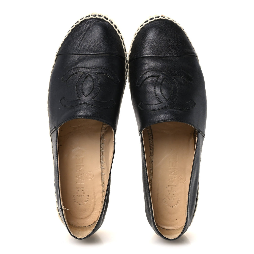 Lambskin CC Espadrilles 39 Black