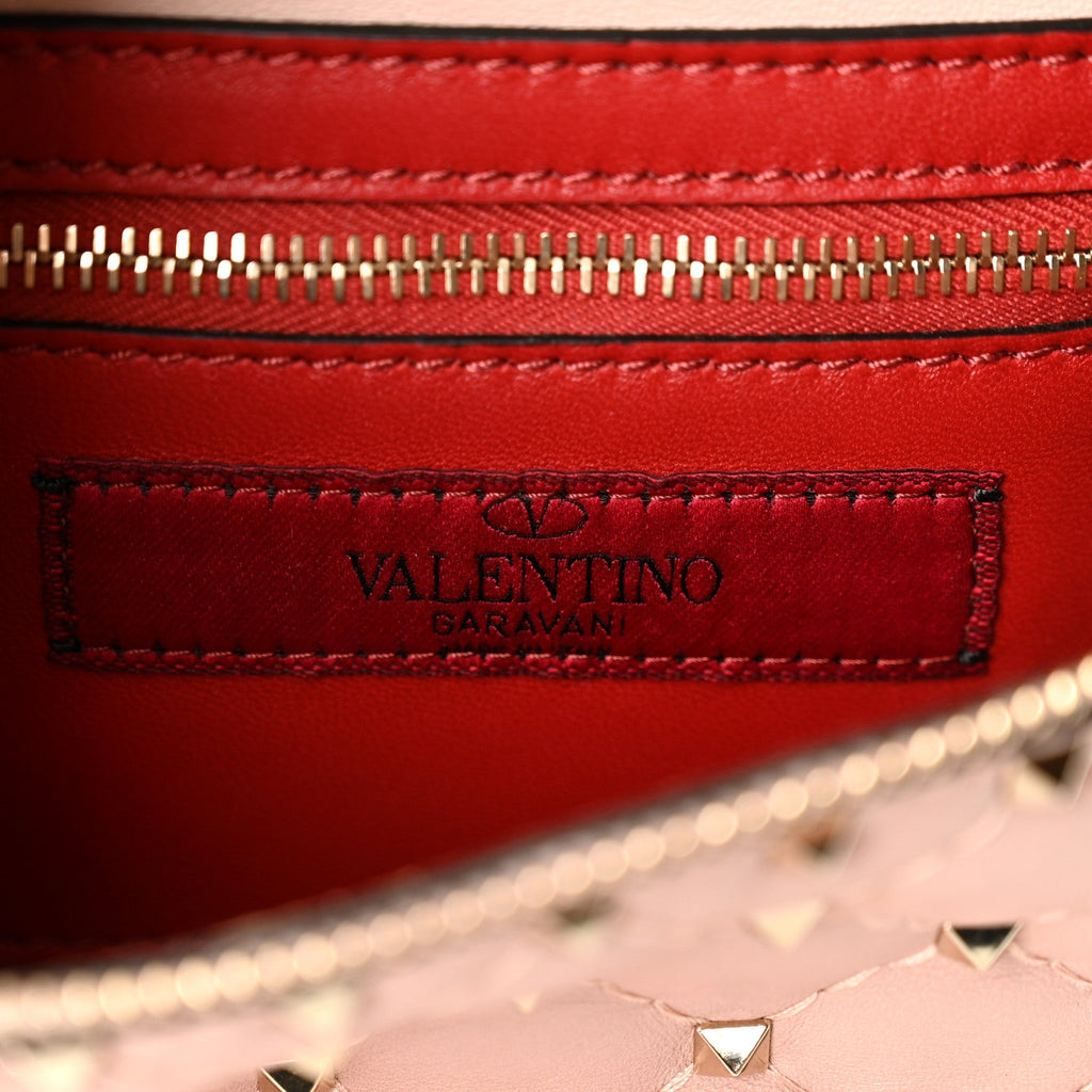 Lambskin Rockstud Spike Belt Bag 85 Water Rose
