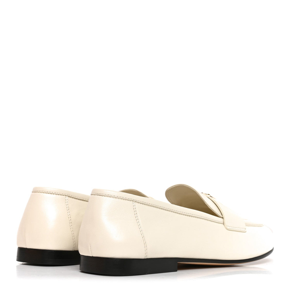 Lambskin Soho Flat Loafer 40 Ecru White