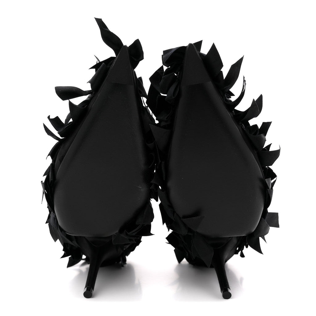 Satin Pointed Marie A Bows All Over 110mm Pumps  35 Black