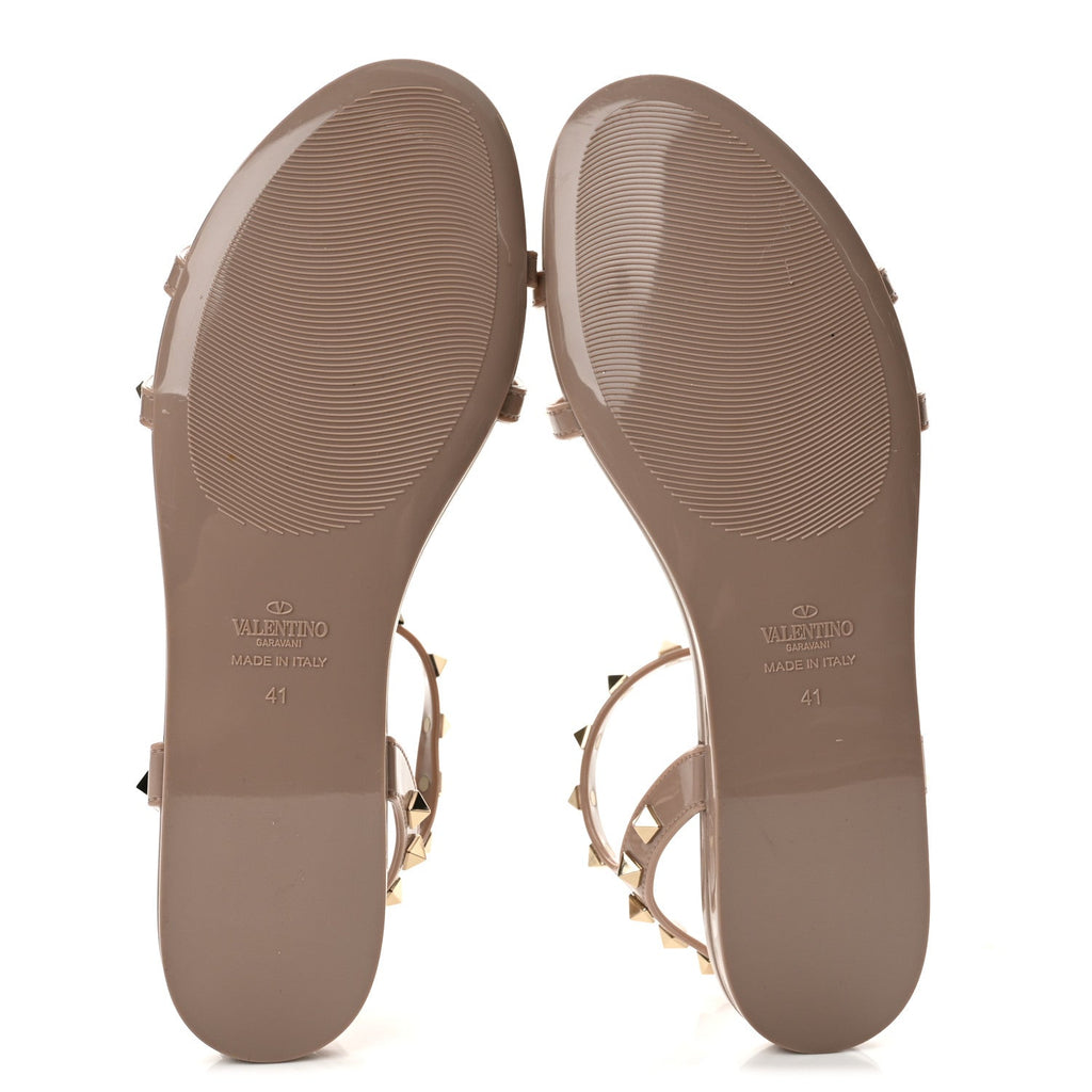 PVC Jelly Rockstud Caged Sandals 41 Poudre