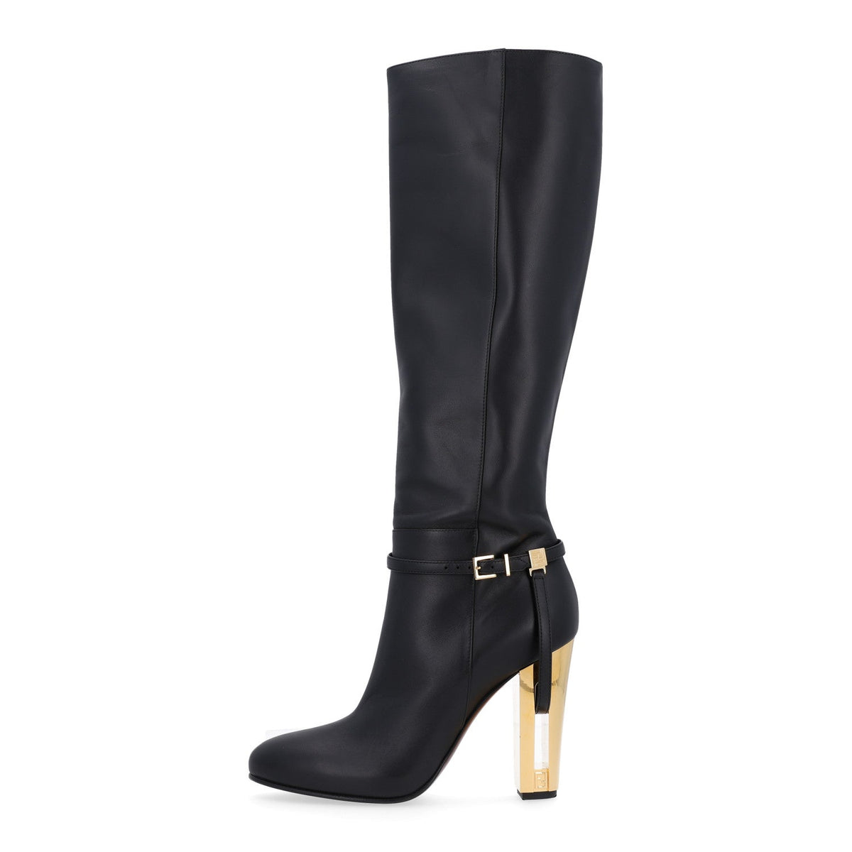 Vitello Delfina Knee High Boots 38.5 Black