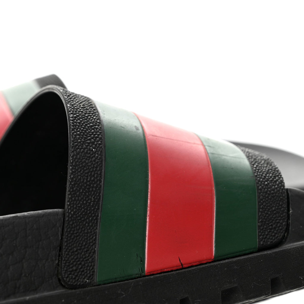 Rubber Web Mens Lug Sole Slide Sandals 6 Black Green Red