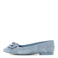 Suede Cap Toe Camellia Ballerina Flats 41 Light Blue