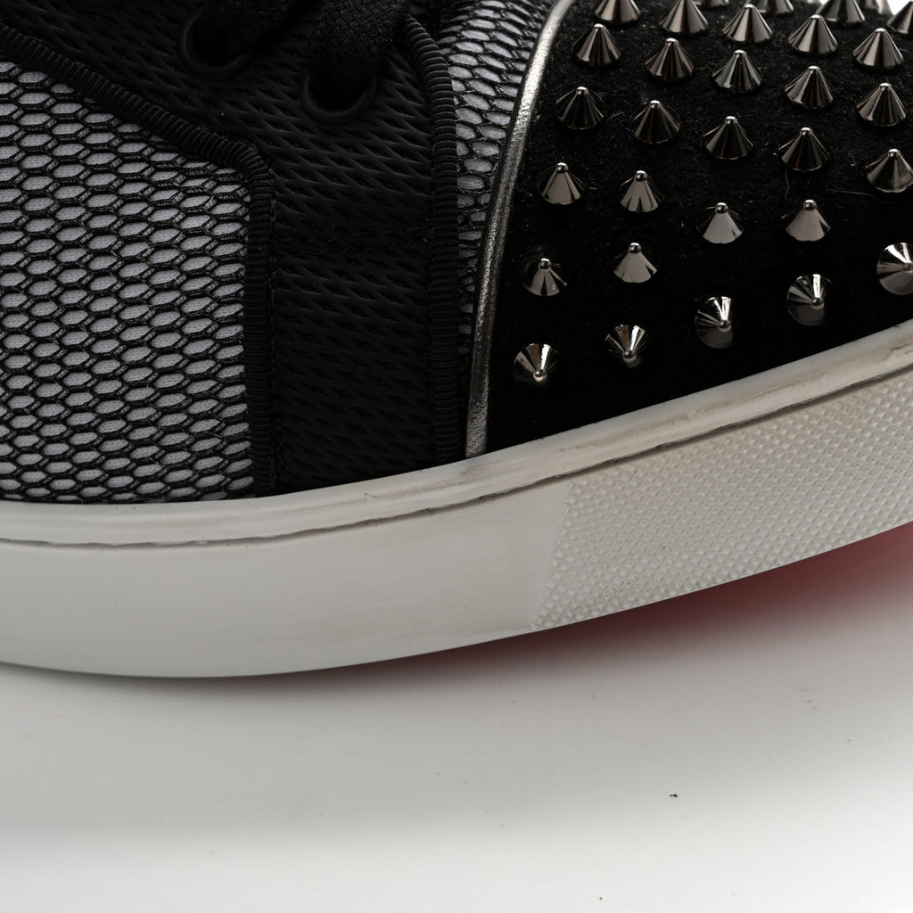 Suede Mesh Mens Louis Junior Spikes Orlato Flat Sneakers 42.5 Version Black White
