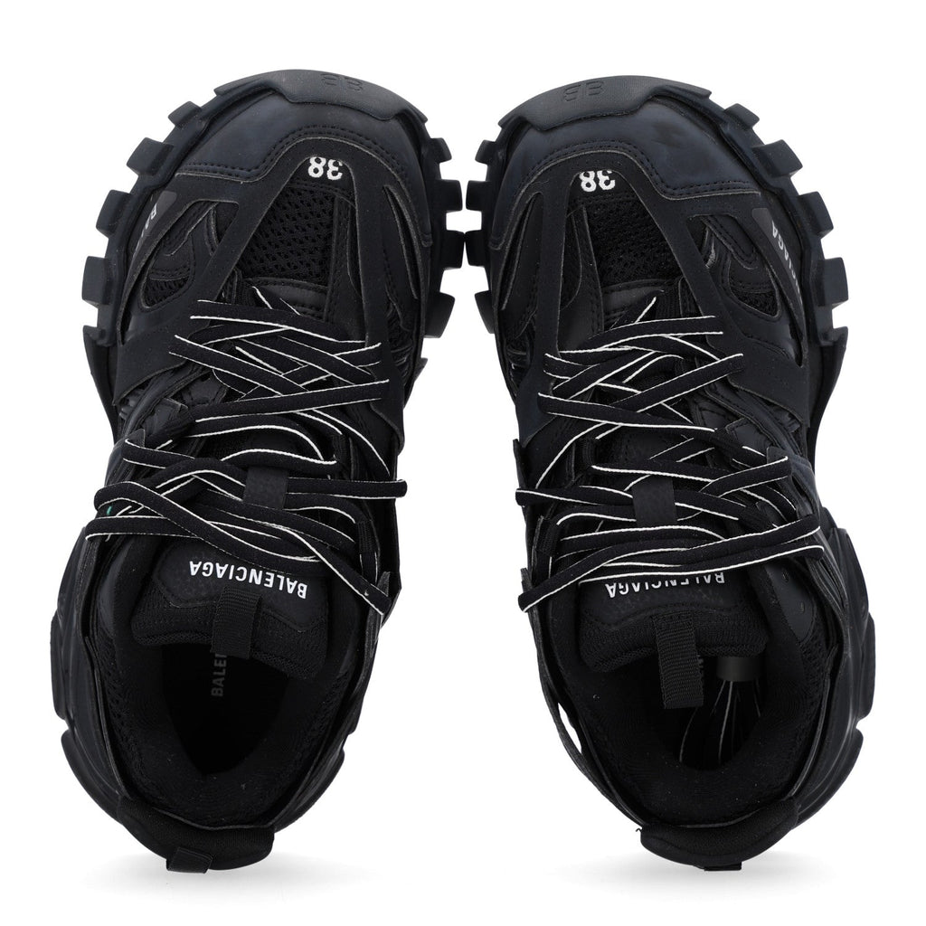 Rubber Mesh Fabric Womens Track Sneakers 38 Black