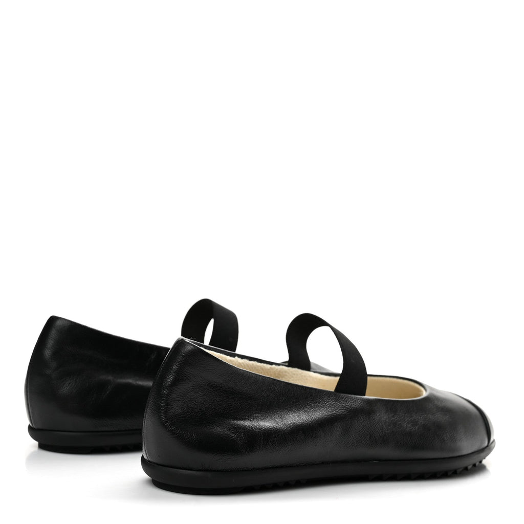 Lambskin Cap Toe CC Mary Jane Flats 37 Black