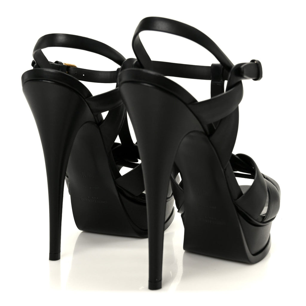 Calfskin Tribute 105 Platform Sandals 39.5 Black