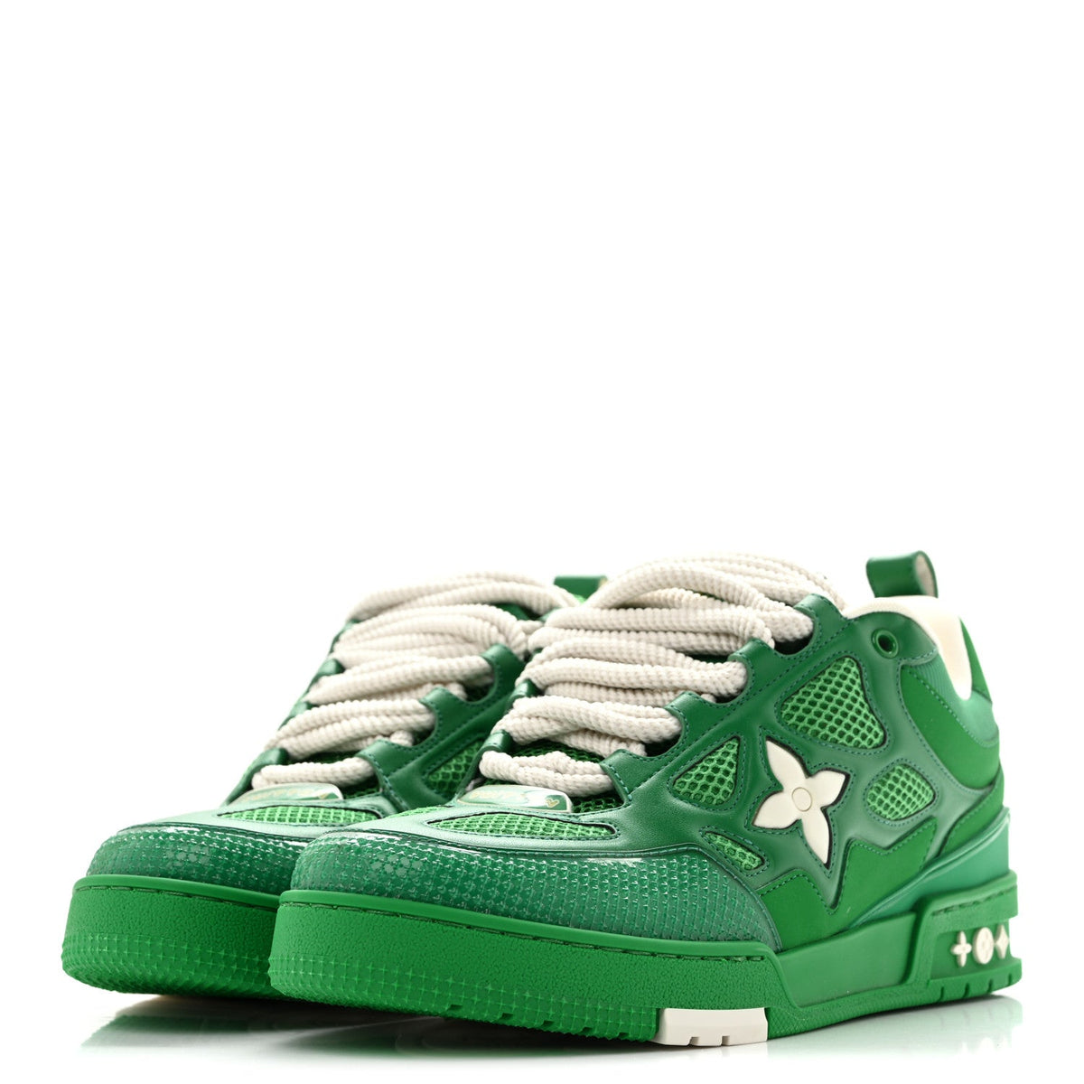 Calfskin Mesh Mens LV Skate Sneaker 7.5 Green