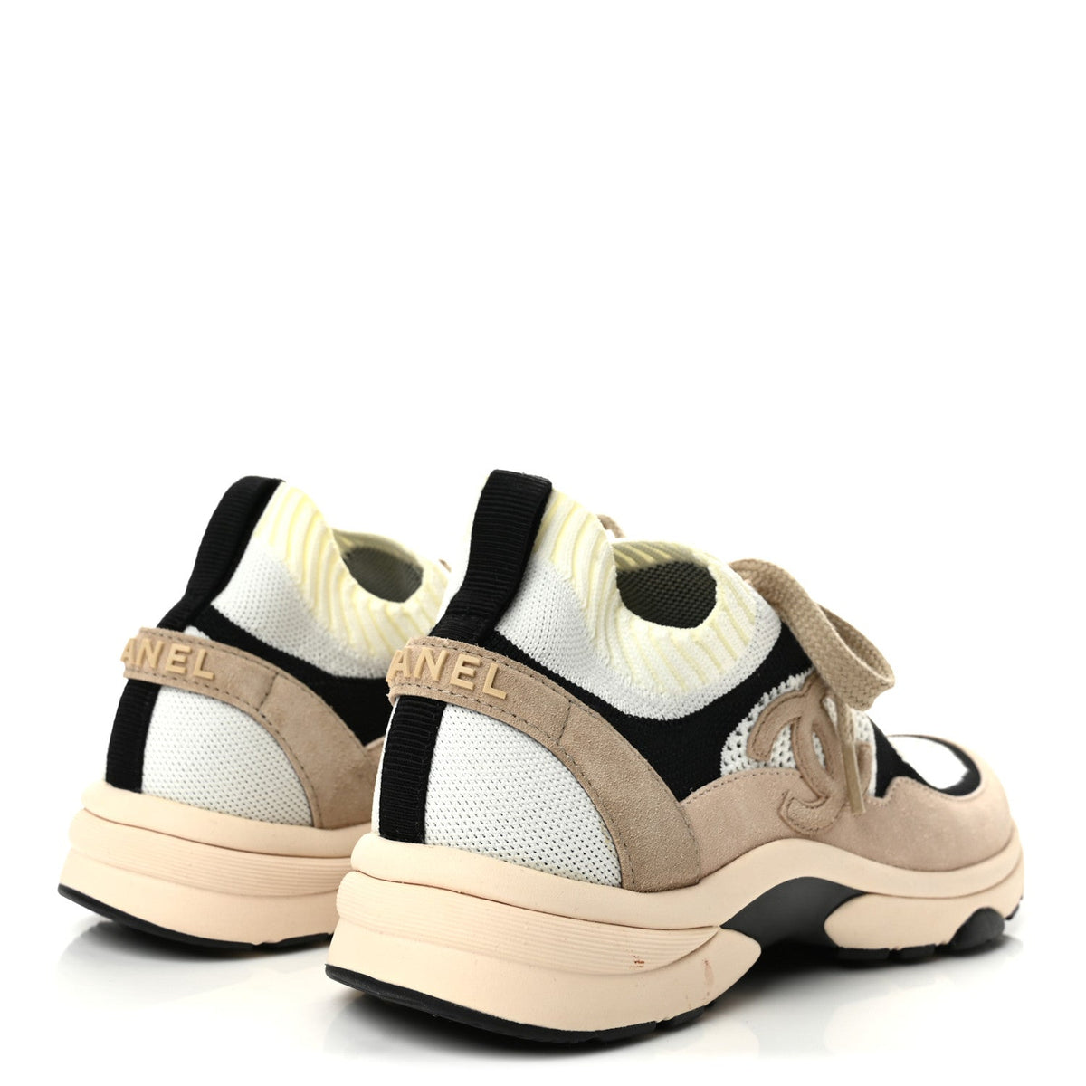 Mesh Suede Fabric Womens CC Sneakers 39 Pink White Black