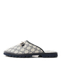 GG Supreme Monogram Granada Kid Mens Horsebit Lug Sole Mules 8.5 Beige Blue