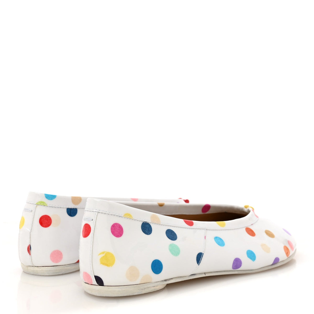 Coated Canvas Confetti Printed Tabi New Ballerina Flats 37 White Multicolor