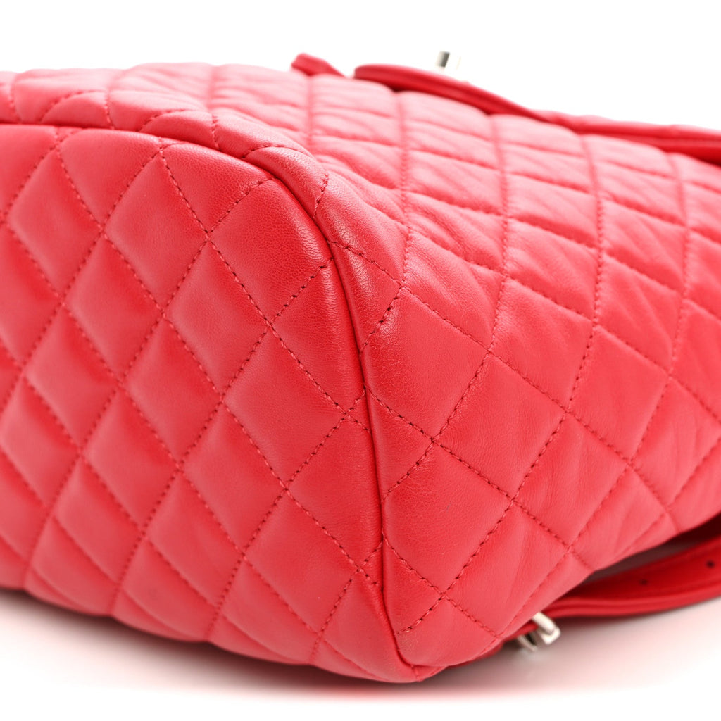 Lambskin Quilted Small Urban Spirit Backpack Red
