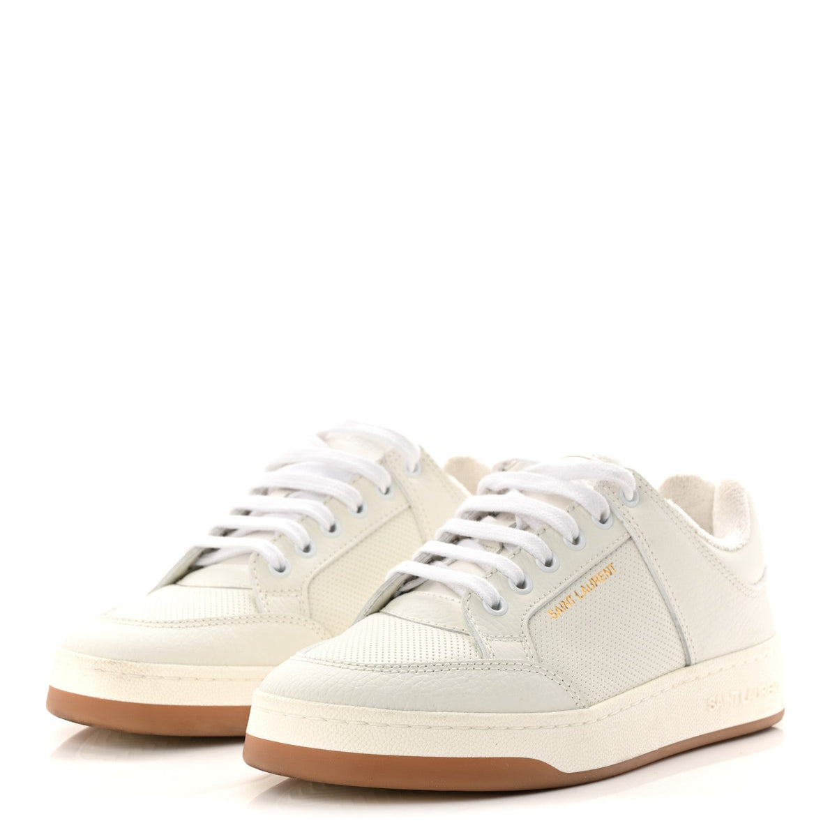 Calfskin Perforated Womens Sneakers 38.5 White
