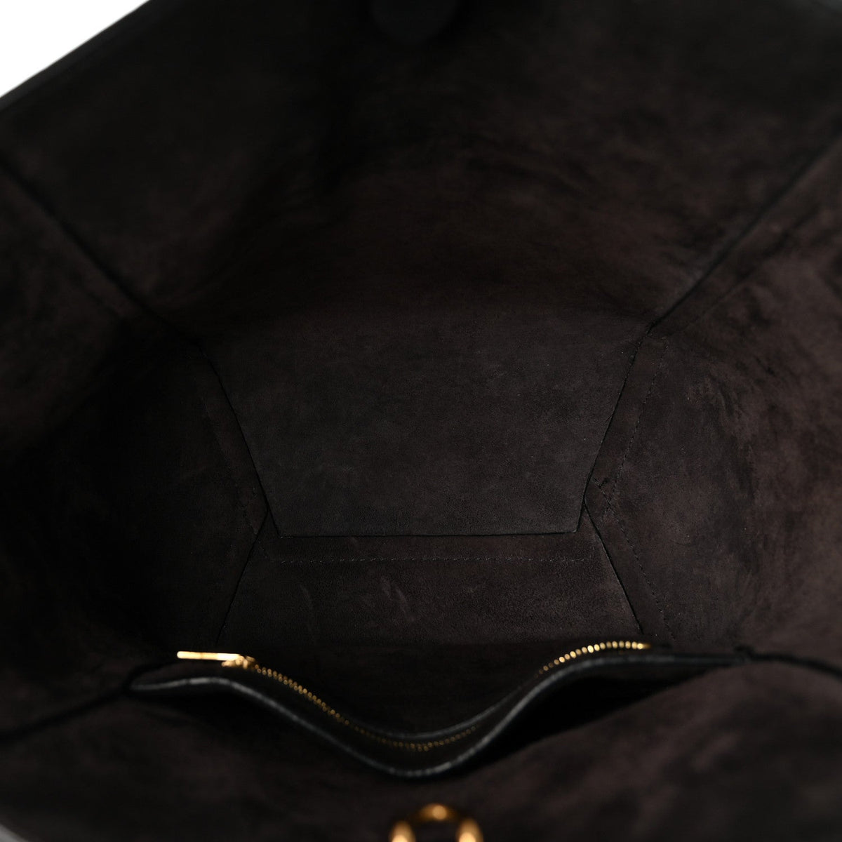Soft Grained Calfskin Small Sangle Bucket Bag Kohl