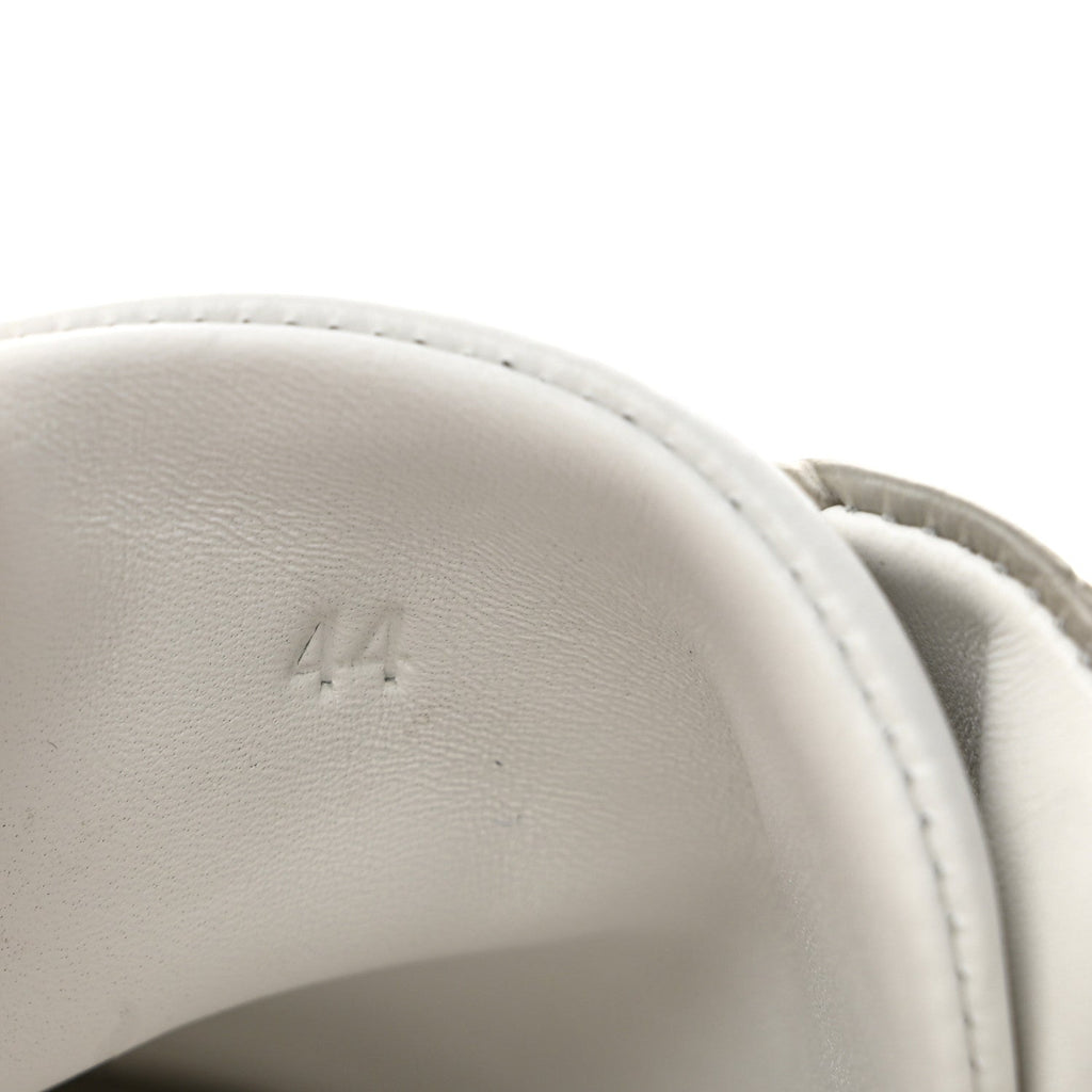 Goatskin Matte Alligator Mens Bouncing Sneaker 44 White Gris Perle